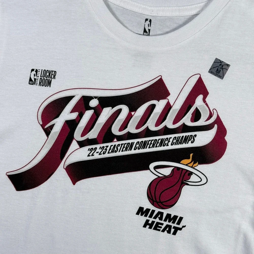 NBA Miami Heat T-Shirt Youth L 14/16 White 2023 Eastern Conference Finals Champs